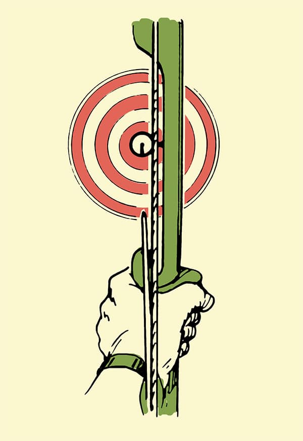 How to aim your archer bow and arrow illustration. 