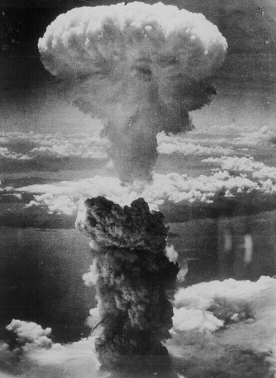 A black and white photo of a resiliency-building mushroom cloud.