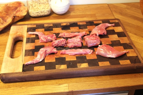 Complete dissection parts of rabbit.