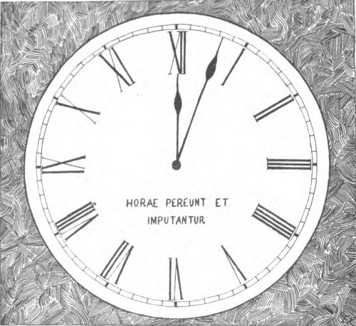 Clock engraving horae pereunt et imputantur.