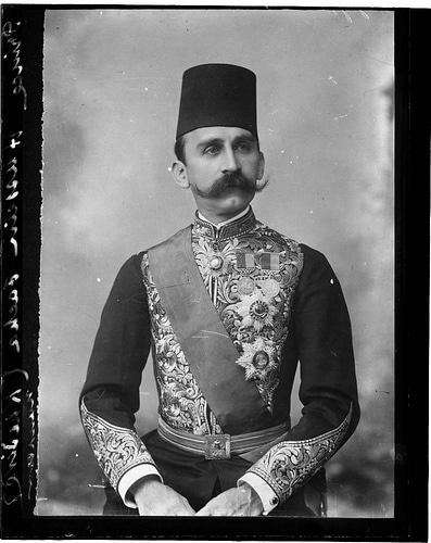 Prince Hussein Pacha Portrait of Prince Hussein Pacha of Egypt with mustache.