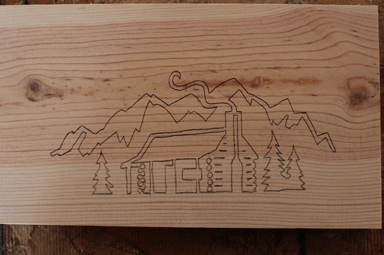 Woodburning tracing outline.