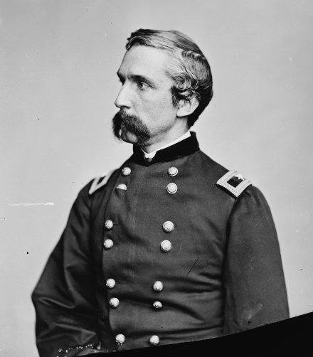 Joshua Chamberlain Joshua Chamberlain's portrait showing mustache.