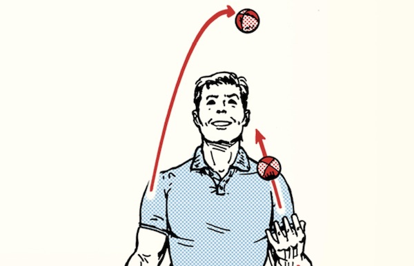 An illustration of a man juggling a ball, showcasing Cool Uncle Tricks.