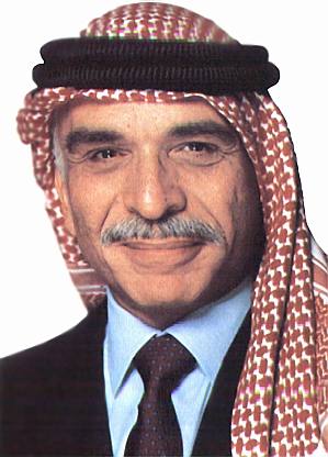 King Hussein of Jordan Hussein bin Talal smiling with mustache.