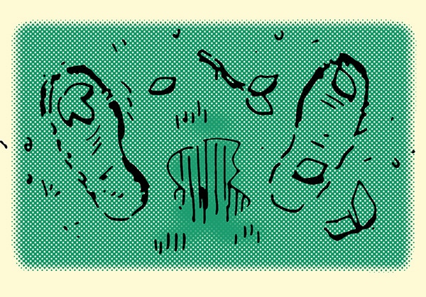 How to track a person woman's urine on the ground illustration.