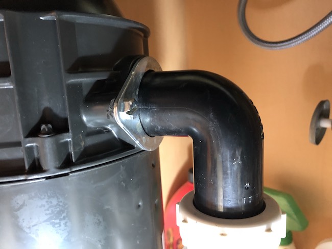 Main pipe of a garbage disposal.