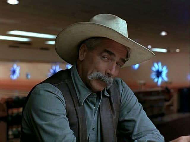 Sam Elliot Sam Elliot wearing cowboy hat showing mustache.