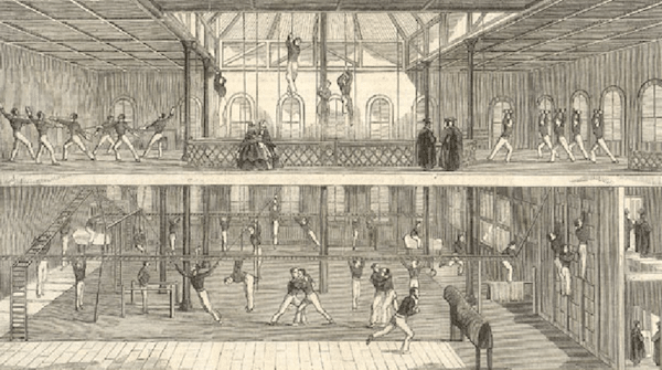 University of oxford gym gymnasium illustration.