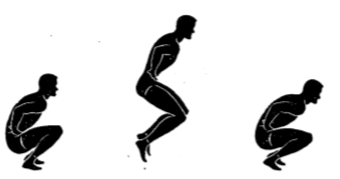 Army physical training Gorilla full Squat jump.