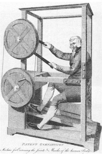 Gymnasticon calisthenics machine illustration. 