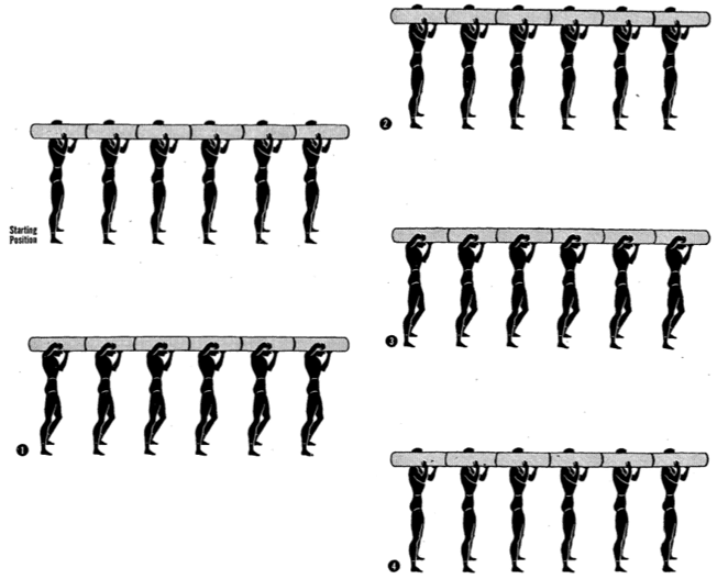 Army physical training log side bender.